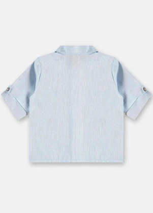 Up Baby - Camisa Social Manga Longa Bebê Menino Azul - UP BABY