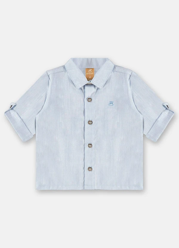 Up Baby - Camisa Social Manga Longa Bebê Menino Azul 1
