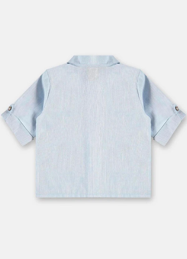 Up Baby - Camisa Social Manga Longa Bebê Menino Azul 2