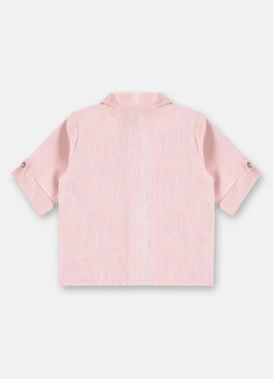 Up Baby - Camisa Social Manga Longa Bebê Menino Rosa - UP BABY