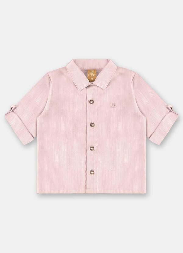 Up Baby - Camisa Social Manga Longa Bebê Menino Rosa 1