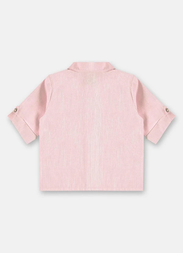 Up Baby - Camisa Social Manga Longa Bebê Menino Rosa 2