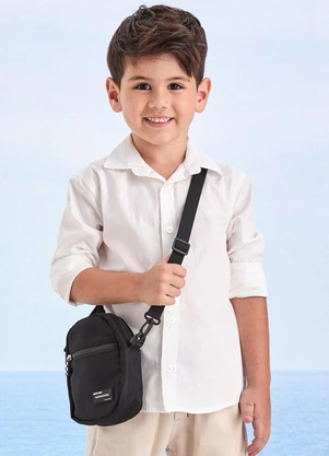 Youccie - Camisa Social Off White com Bordado Branco - YOUCCIE