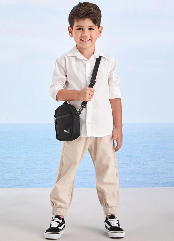 Youccie - Camisa Social Off White com Bordado Branco 3