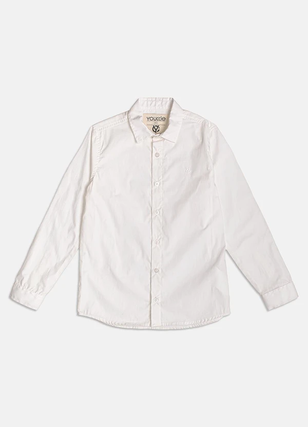 Youccie - Camisa Social Off White com Bordado Branco 6