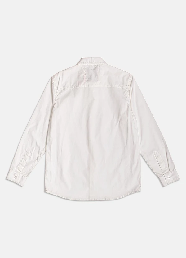 Youccie - Camisa Social Off White com Bordado Branco 7