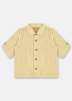 Up Baby - Camisa Social para Bebê Menino Amarelo - UP BABY