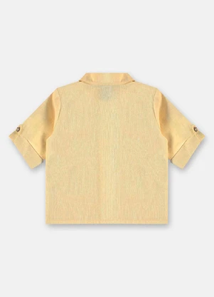 Up Baby - Camisa Social para Bebê Menino Amarelo - UP BABY