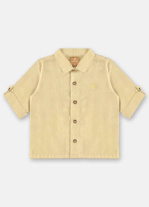 Up Baby - Camisa Social para Bebê Menino Amarelo 1
