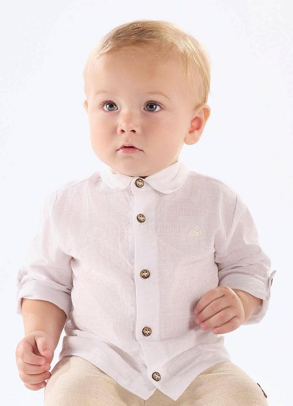 Up Baby - Camisa Social para Bebê Menino Branco
