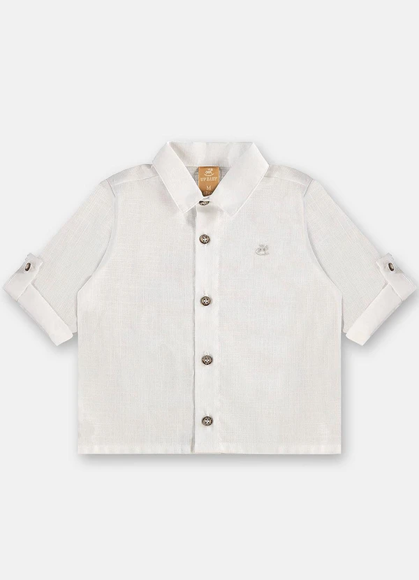 Up Baby - Camisa Social para Bebê Menino Branco 3
