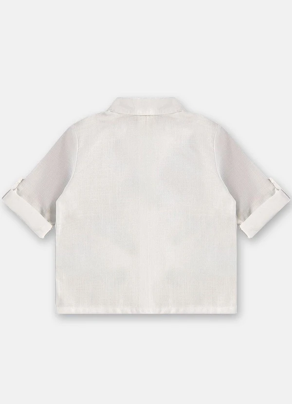 Up Baby - Camisa Social para Bebê Menino Branco 4