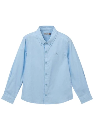 Carinhoso - Camisa Tradicional em Algodão Menino Azul Claro - CARINHOSO