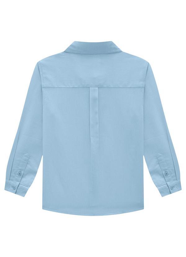 Carinhoso - Camisa Tradicional em Algodão Menino Azul Claro 2