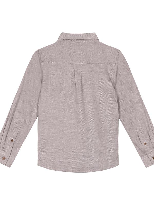 Carinhoso - Camisa Tradicional em Algodão Menino Bege 2