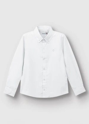 Carinhoso - Camisa Tradicional em Tricoline Menino Branco - CARINHOSO