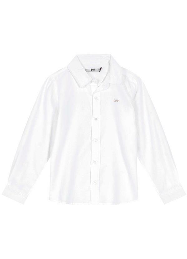 Carinhoso - Camisa Tradicional Maquinetada Menino Branco