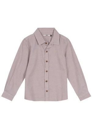 Carinhoso - Camisa Tradicional Maquinetada Menino Marrom - CARINHOSO