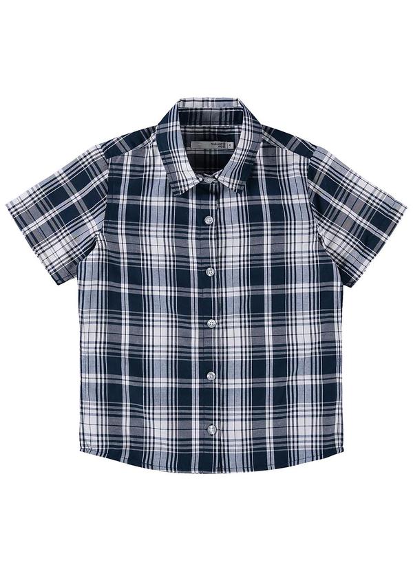 Malwee Kids - Camisa Tradicional Xadrez Menino Azul