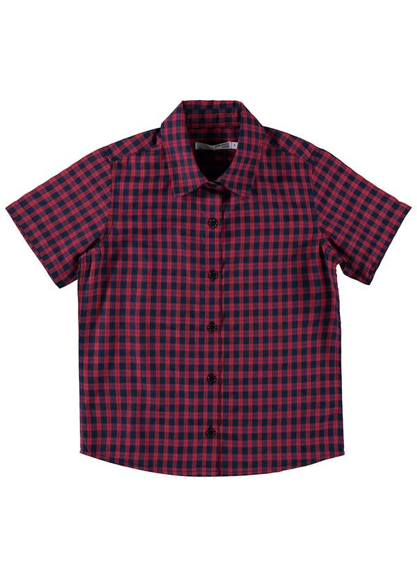 Malwee Kids - Camisa Tradicional Xadrez Menino Vermelho