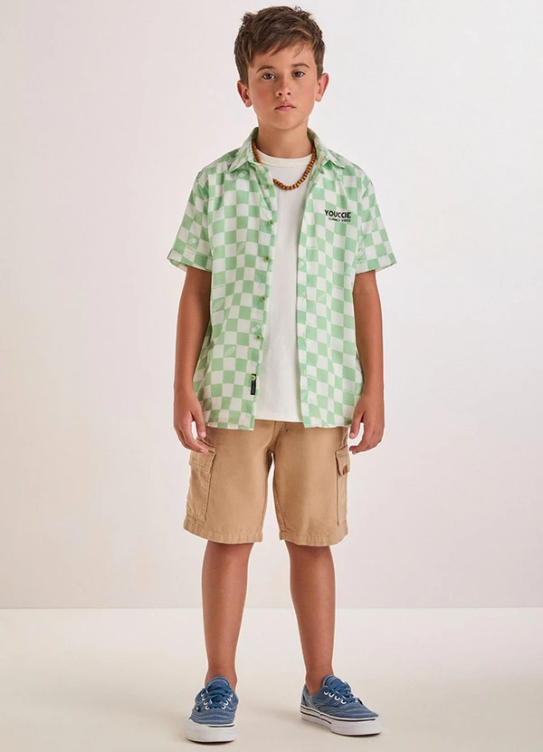 Youccie - Camisa Verde Quadriculada Multi Colorido 3