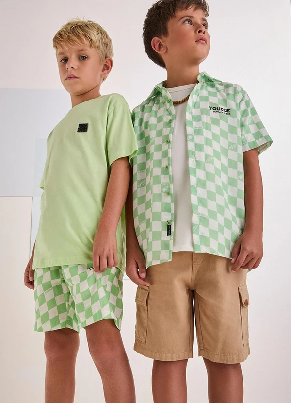 Youccie - Camisa Verde Quadriculada Multi Colorido 5