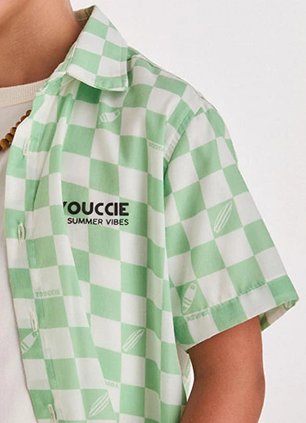 Youccie - Camisa Verde Quadriculada Multi Colorido 8