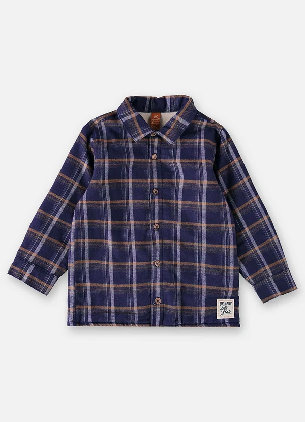 Up Baby - Camisa Xadrez Infantil Menino Azul 3