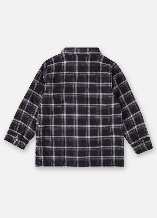 Up Baby - Camisa Xadrez Infantil Menino Preto 4