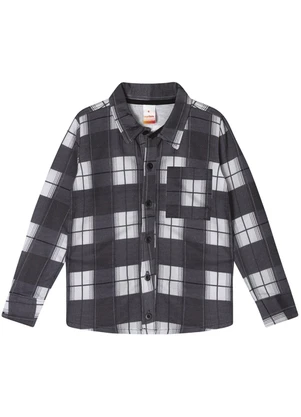 Marisol - Camisa Xadrez Manga Longa Moletom Preto - MARISOL