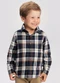 Alakazoo - Camisa Xadrez Menino com Bolso em Flanela Preto - variação: Azul
