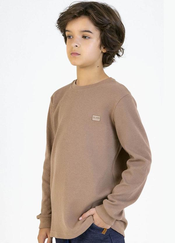 Soft Bonni - Camiseta Infantil em Quadrilê Bege