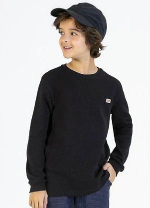Soft Bonni - Camiseta Infantil em Quadrilê Preto - SOFT BONNI