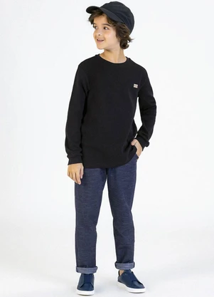Soft Bonni - Camiseta Infantil em Quadrilê Preto - SOFT BONNI