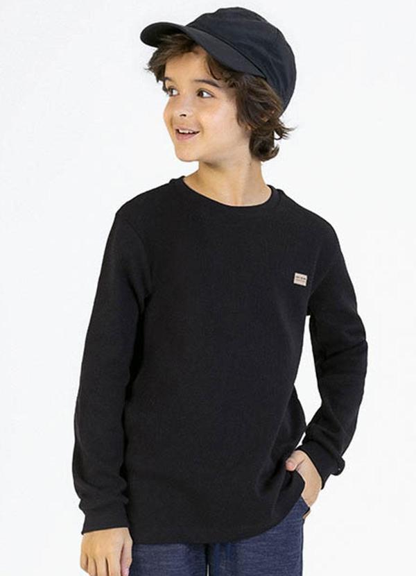 Soft Bonni - Camiseta Infantil em Quadrilê Preto