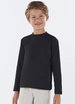 Pulla Bulla - Camiseta Infantil Menino Malha Térmica Preto - PULLA BULLA