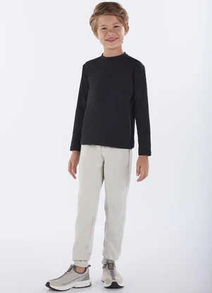 Pulla Bulla - Camiseta Infantil Menino Malha Térmica Preto - PULLA BULLA