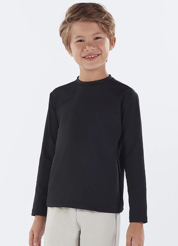 Pulla Bulla - Camiseta Infantil Menino Malha Térmica Preto