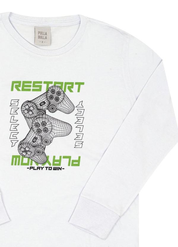 Pulla Bulla - Camiseta Infantil Menino Meia Malha Branco 2