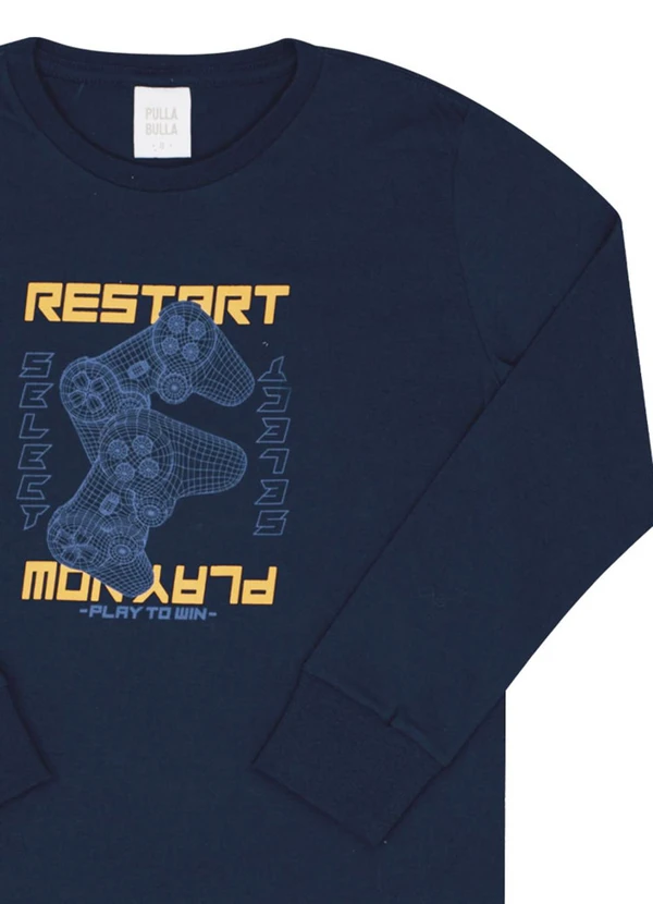 Pulla Bulla - Camiseta Infantil Menino Meia Malha Marinho 2