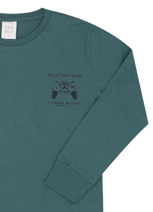 Pulla Bulla - Camiseta Infantil Menino Meia Malha Verde - PULLA BULLA