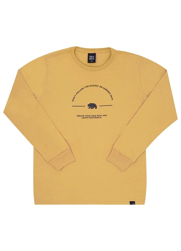 Pulla Bulla - Camiseta Juvenil Menino Meia Malha Amarelo