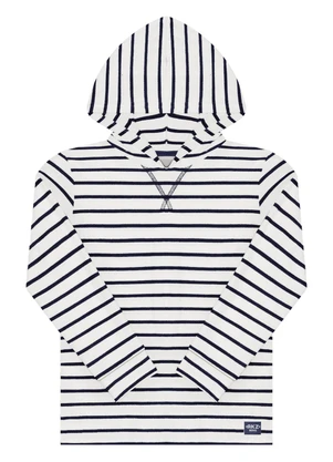 Alakazoo - Camiseta Listrada com Bordado e Capuz Azul - ALAKAZOO