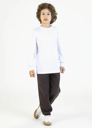 Soft Bonni - Camiseta Manga Longa em Meia Malha Branco - SOFT BONNI