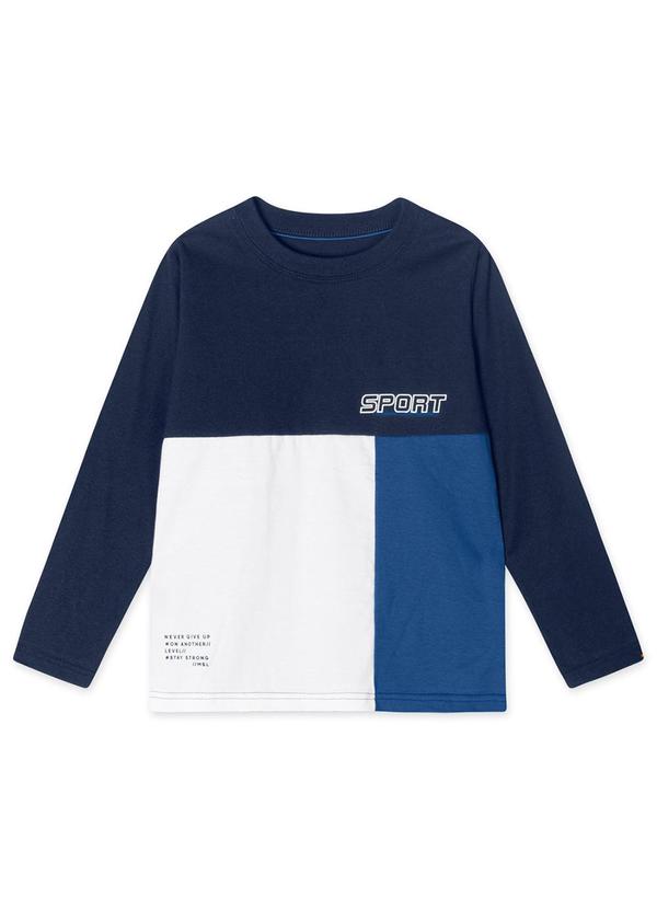 Marisol - Camiseta Manga Longa Infantil Azul