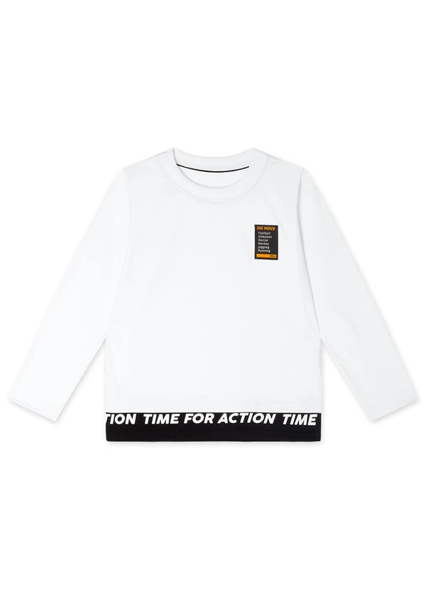 Marisol - Camiseta Manga Longa Infantil Branco