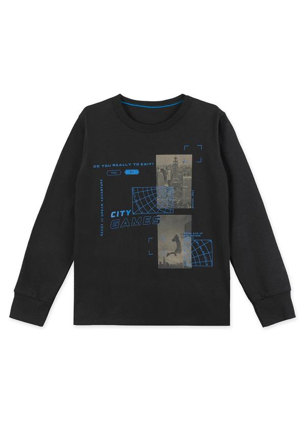 Marisol - Camiseta Manga Longa Infantil Preto