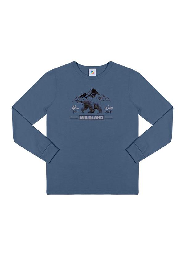 Alenice - Camiseta Manga Longa Wildland Menino Azul