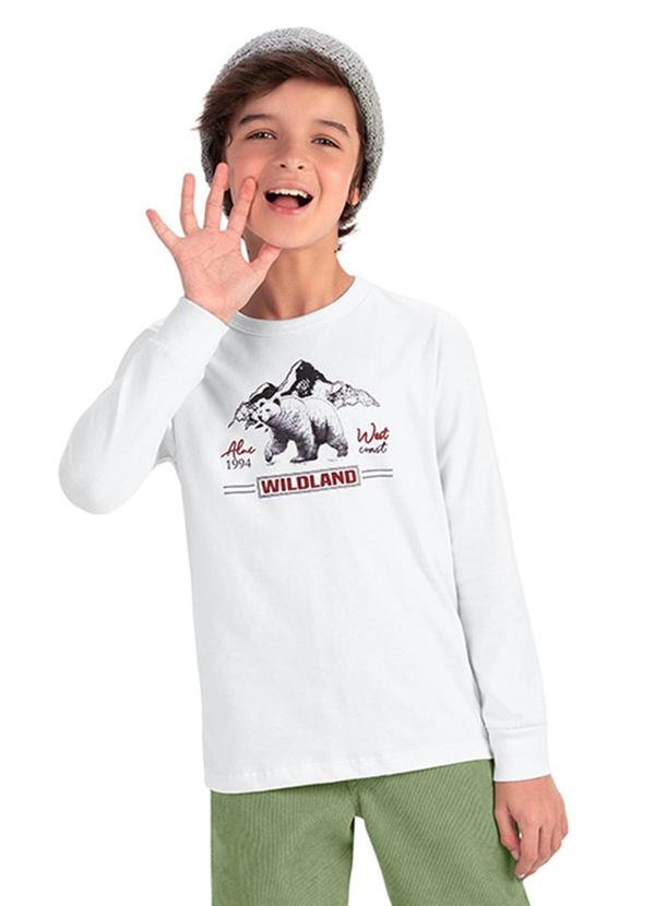 Alenice - Camiseta Manga Longa Wildland Menino Branco