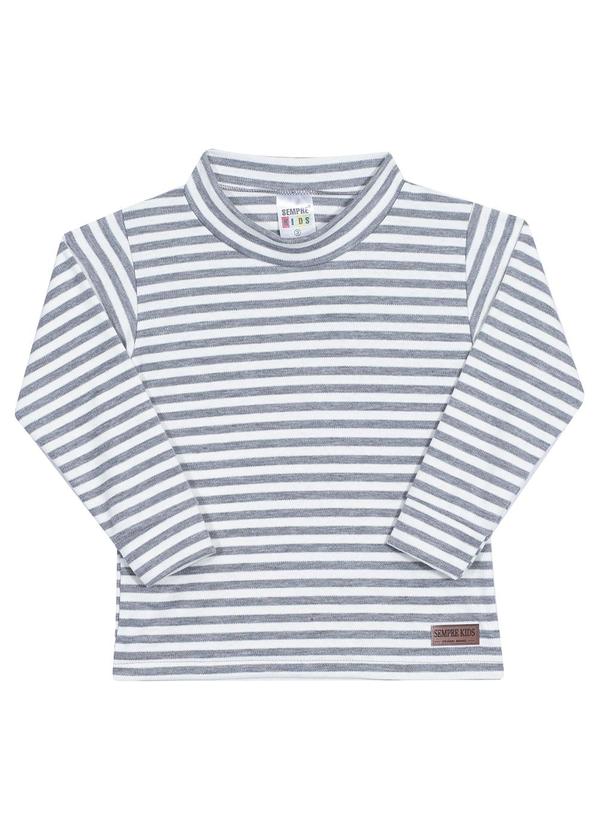 Sempre Kids - Camiseta Masculino Listras Cinza